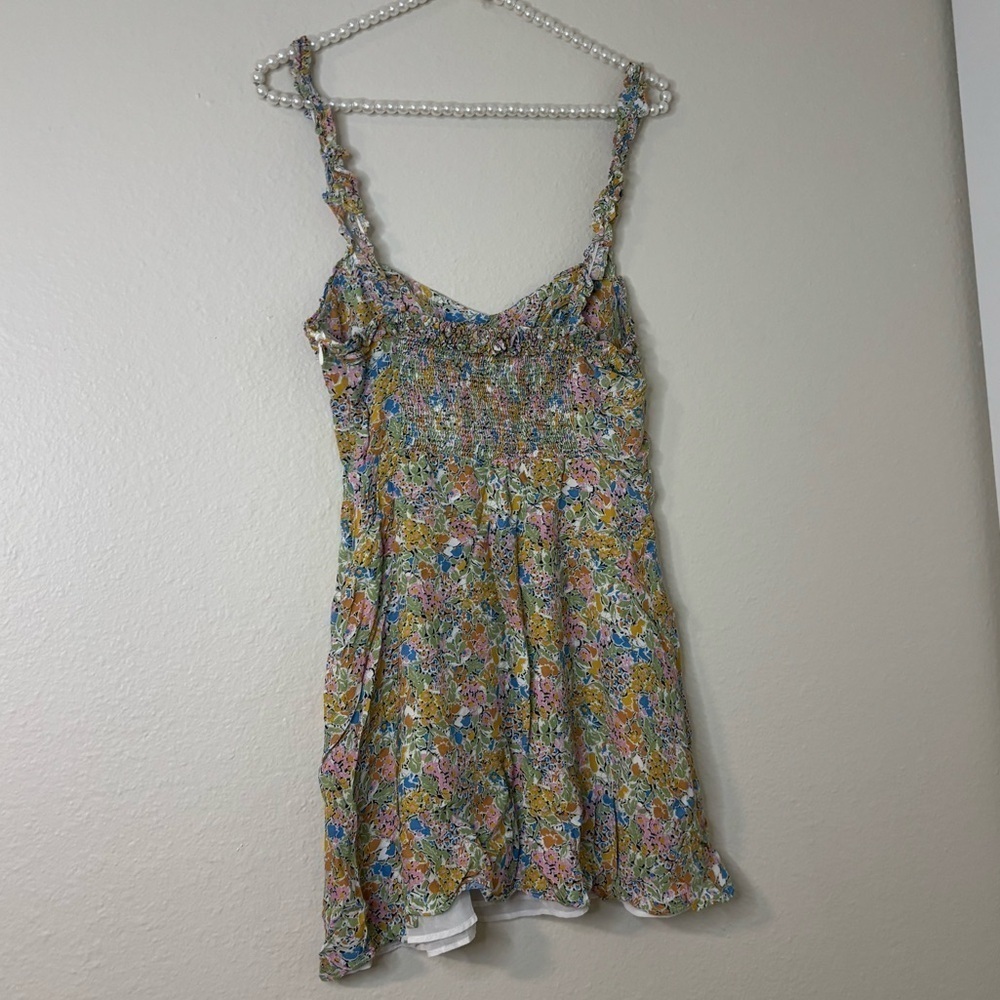 Zara Women Multicolor Floral Ruffle Sweatheart Mini Dress - Picture 8 of 8